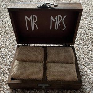 Two Become One - Wooden Ring Box for Wedding